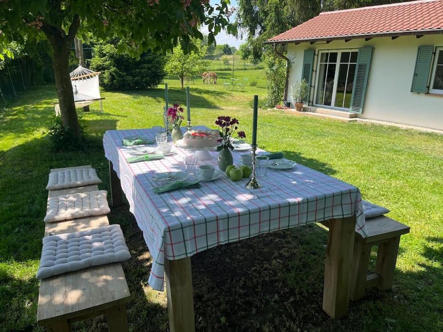 Idylisches Cottage Mit Reh Worthsee Buitenkant foto